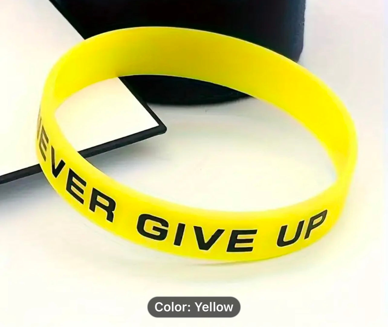 Never give up glow wristbands