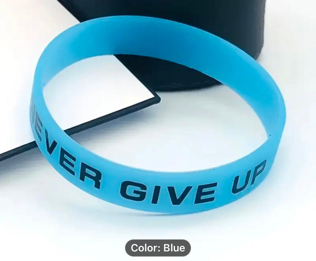 Never give up glow wristbands